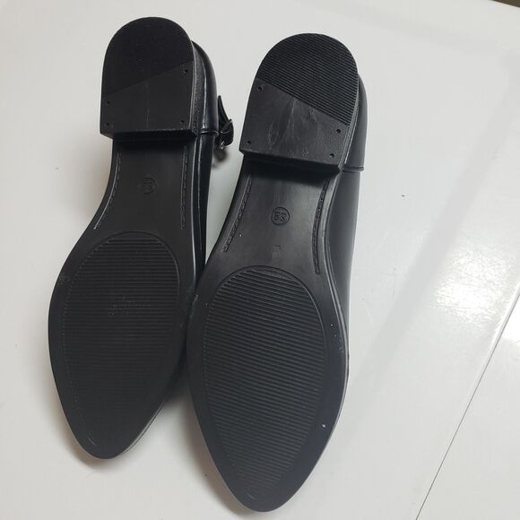 Women’s Mask Butik Handmade Genuine Black Leather Ankle Strap Shoes Size 38 NWOB - Picture 9 of 10